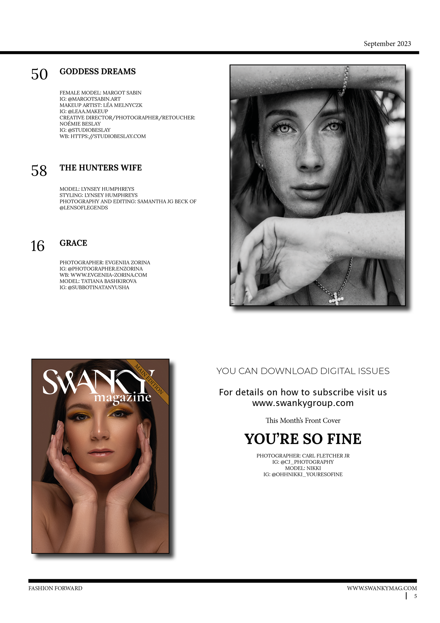 Swanky Fashion & Beauty Magazine September 2023